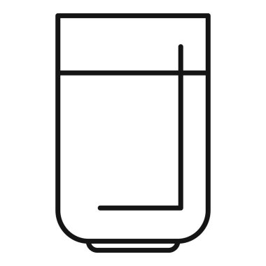 Bir bardak suyun sade siyah beyaz çizgisi.