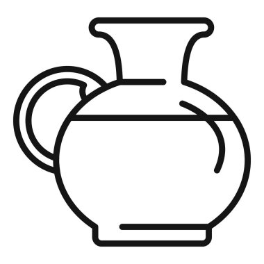 Ancient greek pottery jug holding water, displayed in a museum clipart