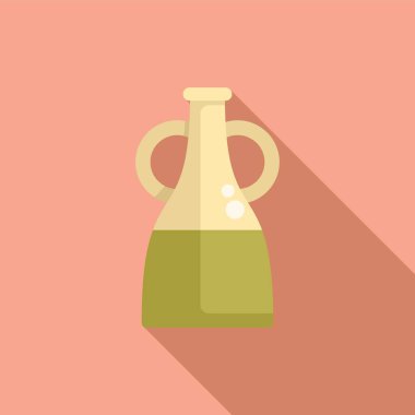 Uzun gölgeli zeytinyağı içeren cam bir şişenin basit bir çizimi.