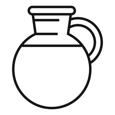 Klasik bir su testisi çizimi, içecekleri, suyu ve servisi temsil etmek için mükemmel.