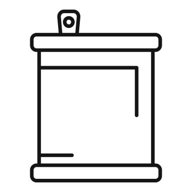 Konserve ambalajını temsil etmek için ideal metal bir teneke kutunun çizgi sanat simgesi.