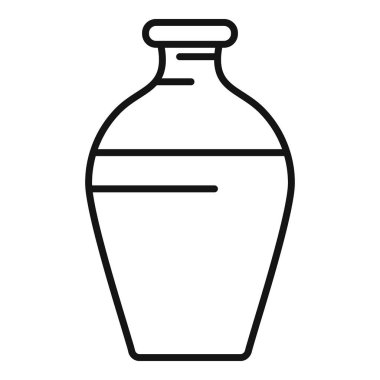 Mantar kapaklı cam kavanozun çizgi sanat simgesi. Yemek turşusu yapmak ya da saklamak için mükemmel.