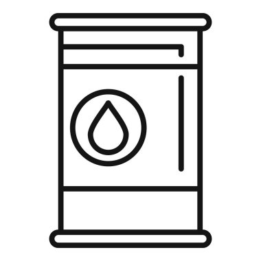 Petrol içeren metal varilin sanayi ve üretim temaları için siyah ana hatlı simgesi