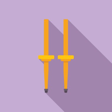 Sarı atlama ayaklıkları dik duruyor. Mor arka planda uzun bir gölge bırakıyor.