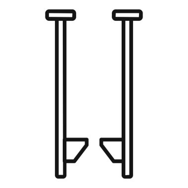 Beyaz zemin üzerinde izole edilmiş ayarlanabilir alüminyum alüminyum ayaklıklar, inşaat endüstrisi için basit tasarım unsuru