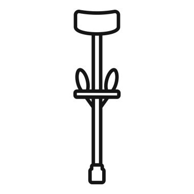 Ayarlanabilir bir yürüyüş direğinin basit çizgi simgesi, açık hava meraklıları için bir zorunluluk