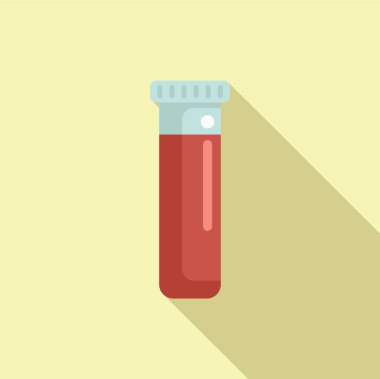 Tıbbi analiz ve teşhis için hazır kan örneği içeren laboratuvar test tüpü.