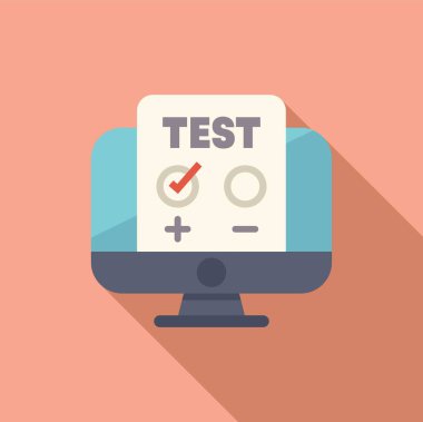 Kontrol işareti, e öğrenme konsepti, çevrimiçi eğitim ve dijital sınav ile çevrimiçi testi gösteren bilgisayar ekranı