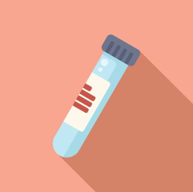 Mavi sıvıyı içeren tıbbi test tüpü pembe bir arka planda, laboratuvar analiz konseptinde duruyor.