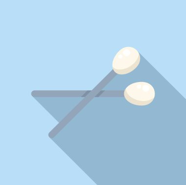 Pamuk tomurcukları birbiri üzerine uzanmış mavi bir arkaplan üzerine uzun bir gölge bırakıyor.