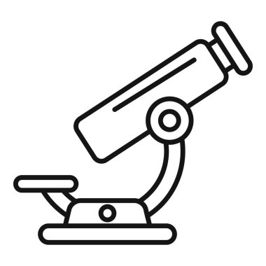 Bilimsel araştırma ve laboratuvar analizi kavramını vurgulayan bir mikroskop çizgisi simgesi