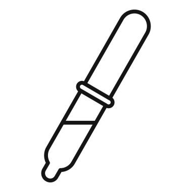 Beyaz arka planda sıvı tutan kimyasal bir damlacının basit simgesi