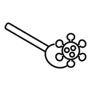 Virüs molekülü tutan bir nano teknoloji kolunun çizgi simgesi