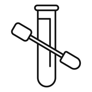 Pamuklu tüp ile tıbbi test tüpü yalan söylüyor ve analiz edilmeyi bekliyor.