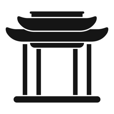 Geleneksel Çin ya da Japon kapılarının basit siyah beyaz simgesi, Asya kültürünü çağrıştırıyor.