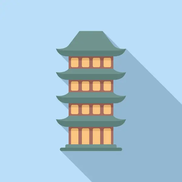 Stock vector Traditional asian pagoda temple building with multiple levels and curved roof, representing japanese culture and architecture