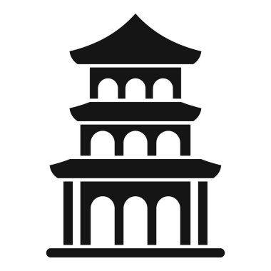Bir pagoda tasvir eden basit bir simge, geleneksel Asya mimari tarzını sergiliyor