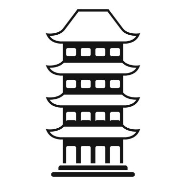 Basit bir pagoda simgesi, katmanlı bir kule, Asya mimarisinin geleneksel bir parçası.
