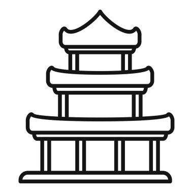 Geleneksel üç katlı pagoda binası eğri çatılı, Japon kültürünü temsil ediyor.