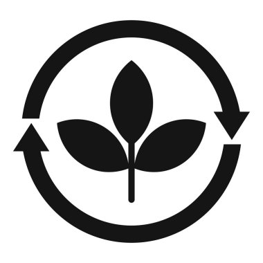 Dairesel ekonomi dairesel ok sürecinde büyüyen bir bitki tarafından temsil ediliyor.