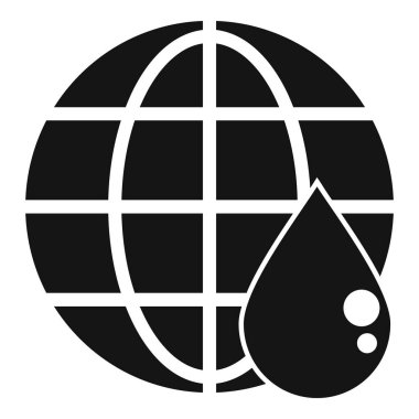 Siyah ve beyaz simgesi küresel su kıtlığını sembolize ediyor, suyun korunması ve sürdürülebilir uygulamalara duyulan ihtiyacı vurguluyor