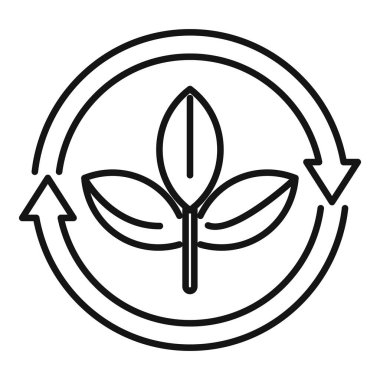 Oklar içinde büyüyen bitki ve sürdürülebilirliği ve çevresel bakımı temsil eden dairesel ekonomi kavramı