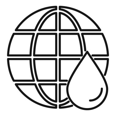 Küresel ölçekte su kıtlığını temsil eden basit bir illüstrasyon