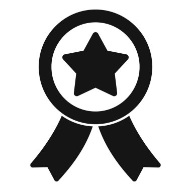 Bir yıldızlı basit siyah kurdele ödülü başarının evrensel bir sembolüdür.