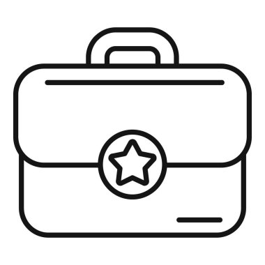 Bir yıldızlı evrak çantasının satır simgesi, VIP müşteri portföyünü temsil ediyor