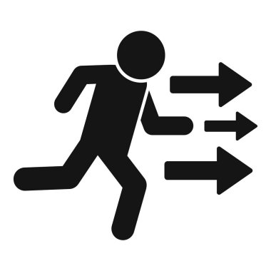 İşadamı üç oku takip ederek hedefine ulaşmak için koşuyor.