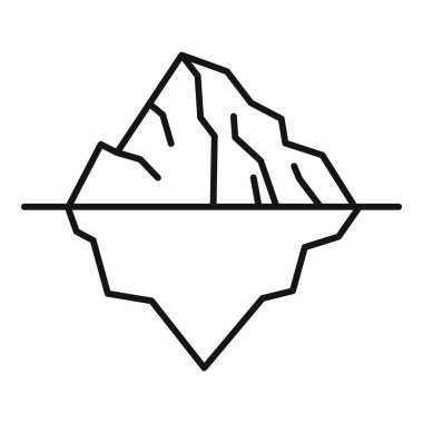 Küçük görünen bir parçası ve daha büyük görünmez bir parçası olan buzdağı su altında yüzüyor.