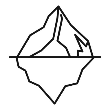 Su hattının altına gizlenmiş büyük bir bölümle yüzen bir buzdağının çizgi resim simgesi