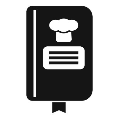 Yemek kitabı simgesi basit bir şekilde aşçı şapkasını gösteriyor, yemek tariflerini ve mutfağını temsil ediyor.