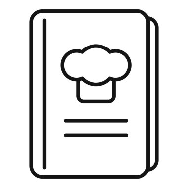 Bu minimalist ikonda aşçılık sanatlarını ve lezzetli tarifleri temsil eden aşçı şapkalı bir yemek kitabı var.