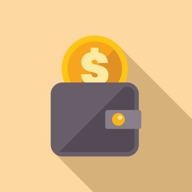 Cüzdan para biriktirirken içinde dolar para vardı. Uzun gölge tasarımlı zenginliği gösteriyordu.