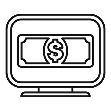 Çevrimiçi bankacılık sistemini temsil eden basit satır simgesi