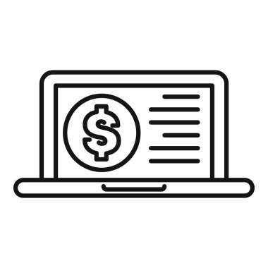 Bilgisayarda dolar sembollü online ödeme sistemi, online bankacılık ve finans kavramı