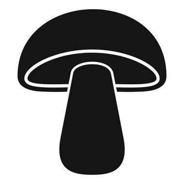 Geniş kapaklı, siyah orman mantarı simgesi.