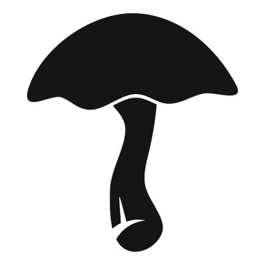Büyük bir kapağı ve yukarı doğru büyüyen kalın bir mantarın basit simgesi