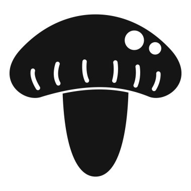 Siyah bir orman mantarı silueti. Şapkasında lekeler var.