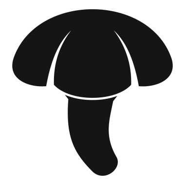 Ormanda yetişen basit siyah bir mantar silueti.