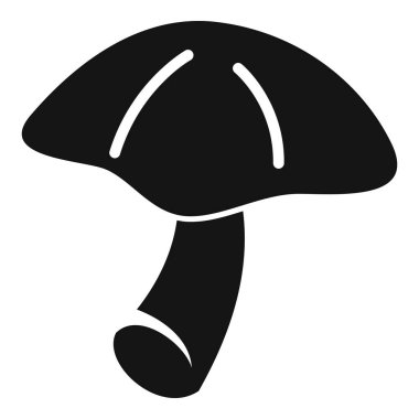 Şapkasının altında solungaçları görünen siyah bir mantar silueti.