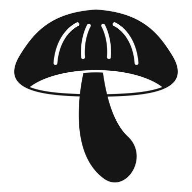 Herhangi bir web tasarımı için beyaz arkaplan üzerinde izole edilmiş basit bir şekilde siyah mantar simgesi