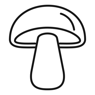Kalın saplı bir mantarı tasvir eden basit bir çizgi, doğa ve yiyecekle ilgili çizimler için mükemmel.