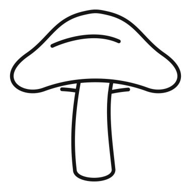 Bir mantarın basit çizimi, sonbahar hasadını ve mutfak kullanımını simgeliyor.