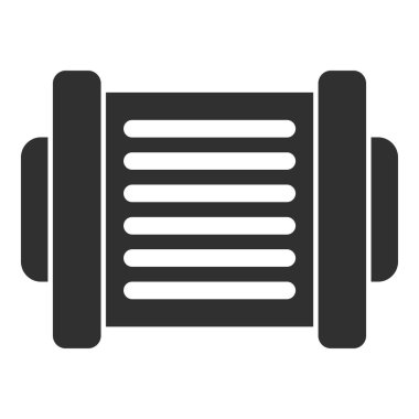 Elektrikli motorun siyah beyaz simgesi, manyetik indüksiyon kavramını gösteriyor