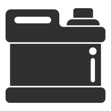 Sıvı seviyesini gösteren plastik bir bidonun siyah beyaz simgesi