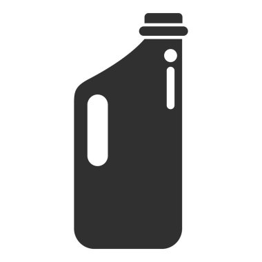 Plastik deterjan şişesinin basit bir simgesi, sapı ve ölçü çizgileri var.