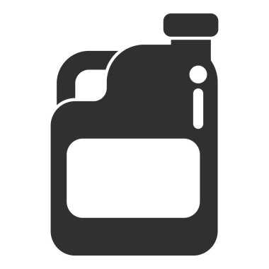 Sıvı kimyasal ürün için ölçekli siyah plastik şişe beyaz arka planda izole edilir