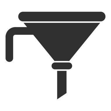 Basit siyah huni simgesi, filtreleme, daraltma ve kaynakları yönetme kavramlarını sembolize eder